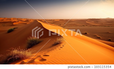 Sunset in the desert, Sunset in the desert in Dubai 103115354