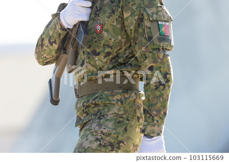 Portugal Commandos - special force soldier standing in uniform 103115669