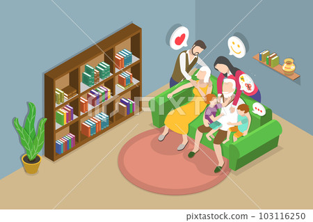 3D Isometric Flat Vector Conceptual Illustration of Granny Hugs 103116250