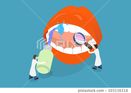 3D Isometric Flat Vector Conceptual Illustration of Oral Irrigator 103116318