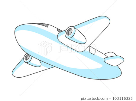 Flying cartoon airplane. Travel illustration and tourism item. Flying cartoon airplane. Travel illustration and tourism item. 103116325