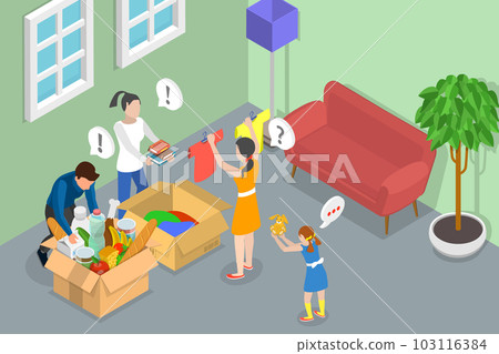 3D Isometric Flat Vector Conceptual Illustration of Charity and Financial Support 103116384
