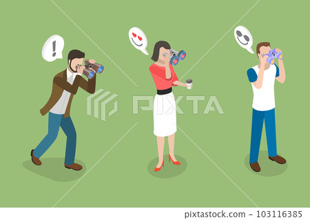 3D Isometric Flat Vector Set of Search for Solution 103116385