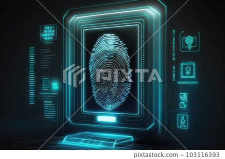 Fingerprint sensor, futuristic concept 103116393