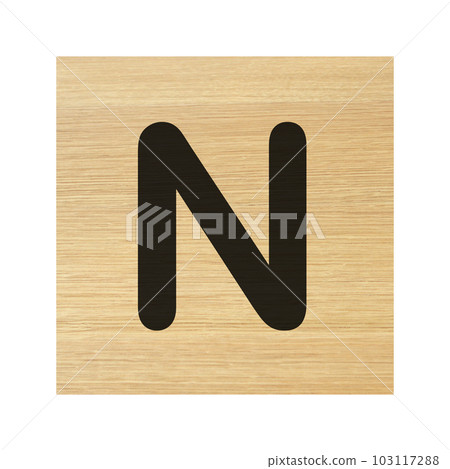 Capital N wood block on white with clipping path Capital N wood block on white with clipping path 103117288