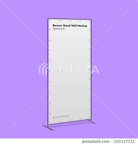 Banner Stand Wall on Purple Background Vector Illustration. 103117722