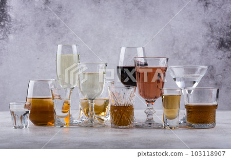 Assortment of various alcohol drinks 103118907