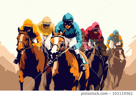 Jockey riding on horse. Horse racing. Generative AI Jockey riding on horse. Horse racing. Generative AI 103119362