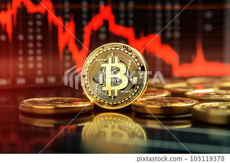 Virtual cryptocurrency. Bitcoin and stock market chart. Generative ai Virtual cryptocurrency. Bitcoin and stock market chart. Generative ai 103119378