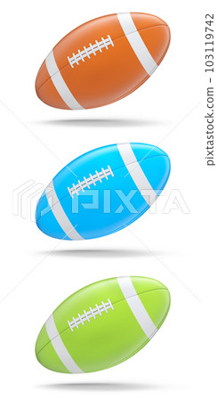 Set of American football balls isolated on white background 103119742
