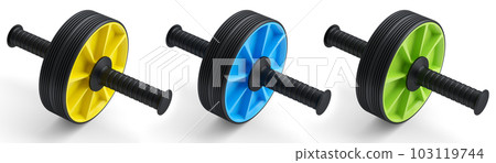 Set of AB rollers for abdominal muscles isolated on white background. 103119744