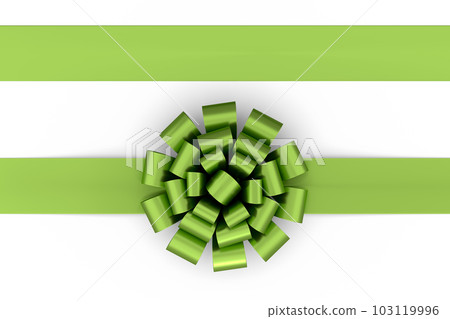 Realistic decorative bow or ribbon for gift box isolated on white background. 103119996