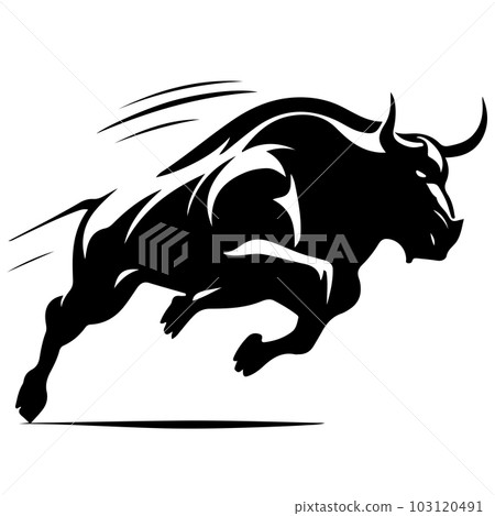Vector bull design on white background. Wild Animals. Editable vector illustration. Vector illustration 103120491