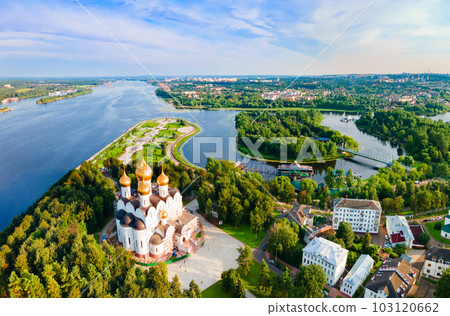 Assumption Cathedral aerial view, Yaroslavl Assumption Cathedral aerial view, Yaroslavl 103120662