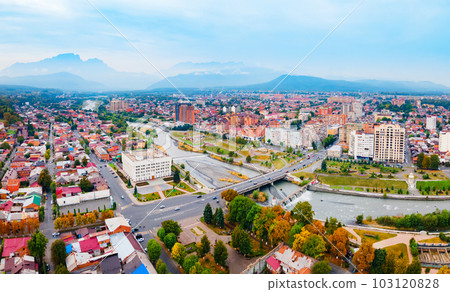 Vladikavkaz city aerial panoramic view Vladikavkaz city aerial panoramic view 103120828