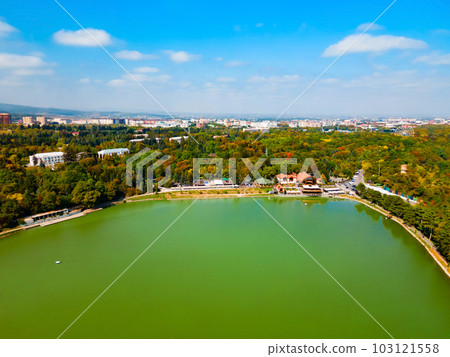 Kurortnoe lake aerial panoramic view, Nalchik Kurortnoe lake aerial panoramic view, Nalchik 103121558