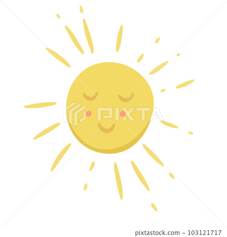 Sun. Yellow icon on white background. Vector illustration. 103121717