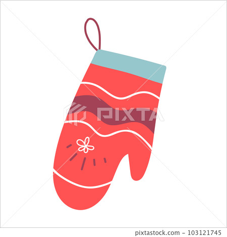 Potholder glove vector illustration. Potholder isolated on white background. Potholder glove vector illustration. Potholder isolated on white background. 103121745