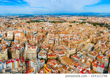 Valencia city aerial panoramic view in Spain Valencia city aerial panoramic view in Spain 103121746