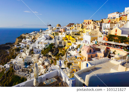 Cityscape of Santorini, Greece and the Aegean Sea Cityscape of Santorini, Greece and the Aegean Sea 103121827