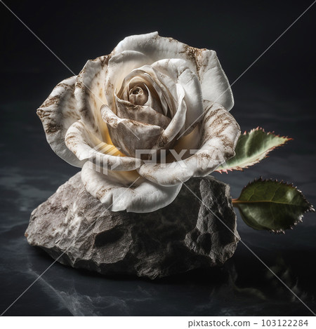 Lovely stone rose, marble rose close-up, beautiful flower background, unusual summer wallpaper 103122284