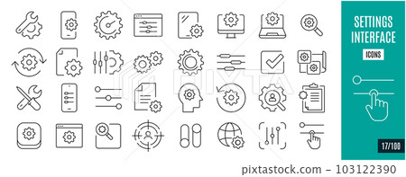 Best collection Setting line icons. Design, window,... 103122390