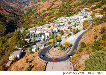 Pampaneira village aerial panoramic view in Spain Pampaneira village aerial panoramic view in Spain 103122875