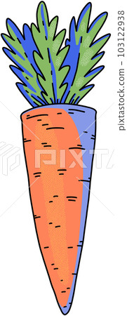 Summer garden carrot, cartoon vegetable Summer garden carrot, cartoon vegetable 103122938