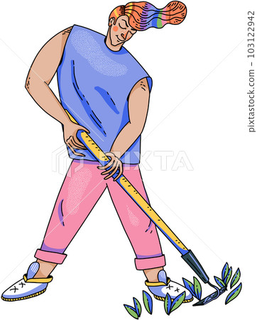 Summer garden people, cartoon character Summer garden people, cartoon character 103122942