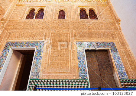 The Alhambra Palace interior in Granada, Spain 103123027