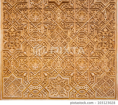 The Alhambra Palace interior in Granada, Spain 103123028