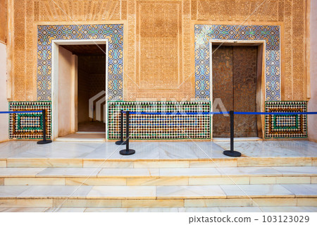 The Alhambra Palace interior in Granada, Spain 103123029