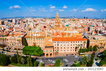 Saint Mary Cathedral aerial panoramic view in Murcia Saint Mary Cathedral aerial panoramic view in Murcia 103123087