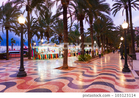 Promenade near the port of Alicante city, Spain Promenade near the port of Alicante city, Spain 103123114
