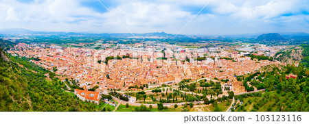 Xativa city aerial panoramic view, Spaint 103123116