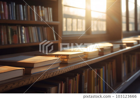 Libraries, bookstores, bookcases, bookshelves, schools, book cafes, foreign countries 103123666