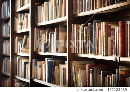 Libraries, antiquarian bookstores, bookcases, bookshelves, wall storage 103123989