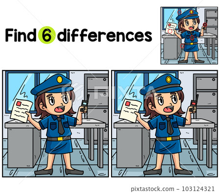 Policewoman Reporting Find The Differences Policewoman Reporting Find The Differences 103124321