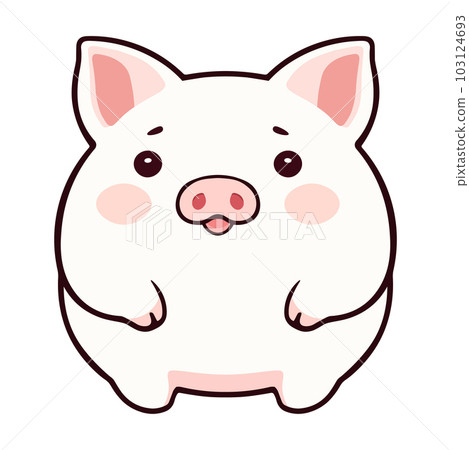 cute pink pig, vector illustration 103124693