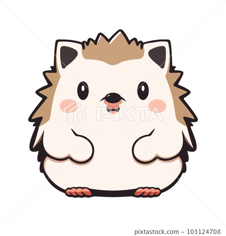 A cartoon hedgehog with a cute face on a white background 103124708