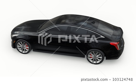 Premium business sedan car in a sports configuration on a white background. 3d rendering. 103124748