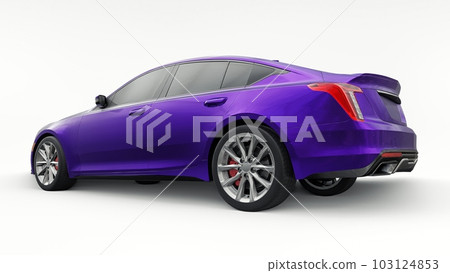 Premium business sedan car in a sports configuration on a white background. 3d rendering. Premium business sedan car in a sports configuration on a white background. 3d rendering. 103124853