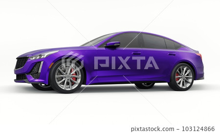 Premium business sedan car in a sports configuration on a white background. 3d rendering. 103124866
