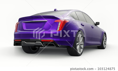 Premium business sedan car in a sports configuration on a white background. 3d rendering. Premium business sedan car in a sports configuration on a white background. 3d rendering. 103124875