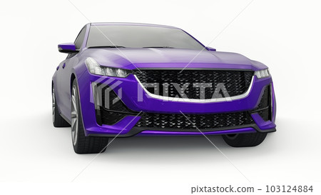 Premium business sedan car in a sports configuration on a white background. 3d rendering. 103124884