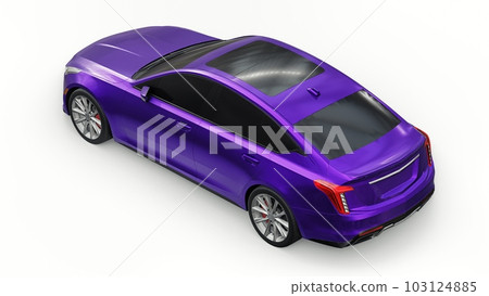 Premium business sedan car in a sports configuration on a white background. 3d rendering. 103124885