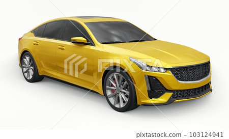 Premium business sedan car in a sports configuration on a white background. 3d rendering. Premium business sedan car in a sports configuration on a white background. 3d rendering. 103124941