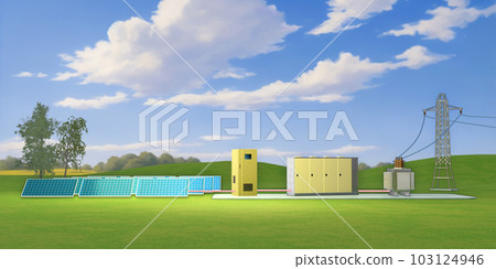 Solar power plant diagram Solar power plant diagram 103124946
