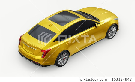 Premium business sedan car in a sports configuration on a white background. 3d rendering. Premium business sedan car in a sports configuration on a white background. 3d rendering. 103124948
