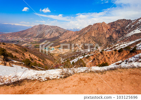 Chimgan ski resort town, Uzbekistan 103125696